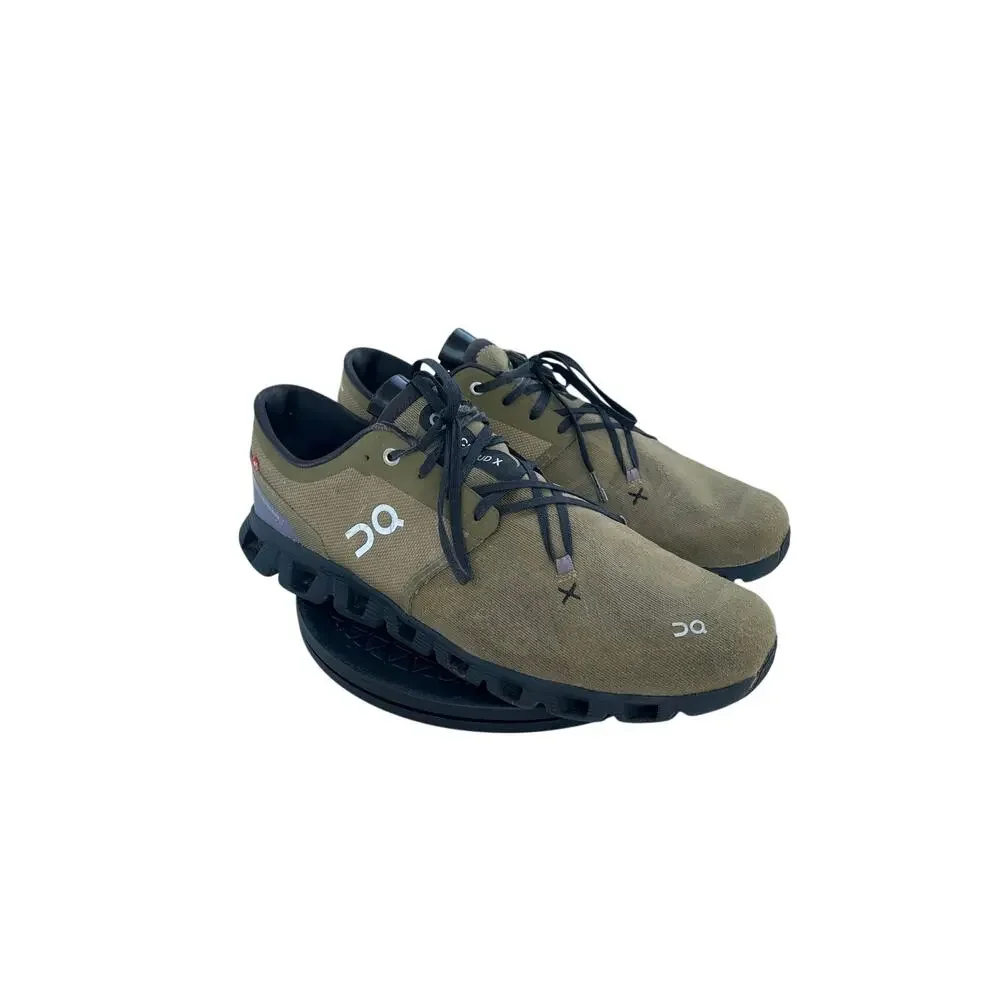 Mens On Cloud X 3 Athletic Running Sneakers Shoes Olive Green Black Size 13 - Picture 3 of 6